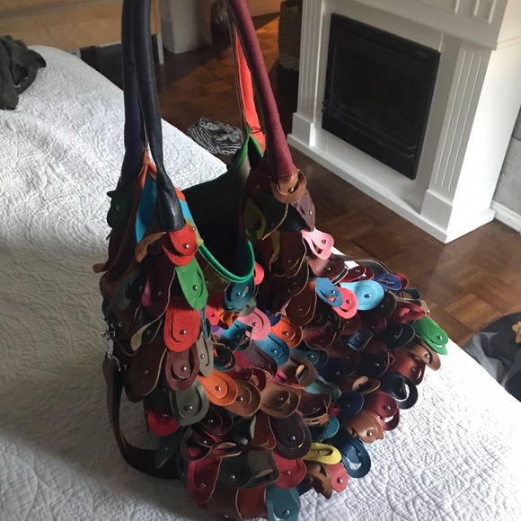 Unique, FABULOUS authentic Leather large bag NWOT - Picture 7 of 8